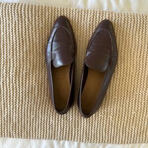 EVERLANE Women's The Modern Pointed Toe Loafers - Burgundy Red Leather 9.5